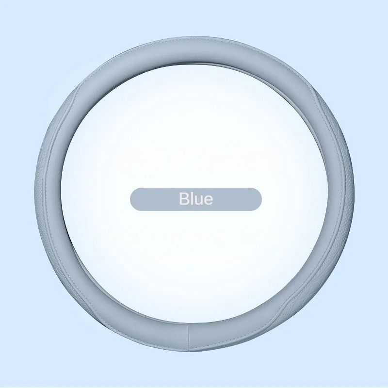 Napa Leather Steering Wheel Cover Non Slip Breathable Universal Fit 3