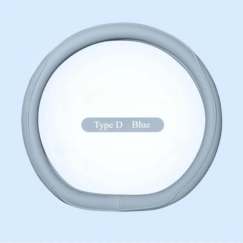 Napa Leather Steering Wheel Cover Non Slip Breathable Universal Fit 8