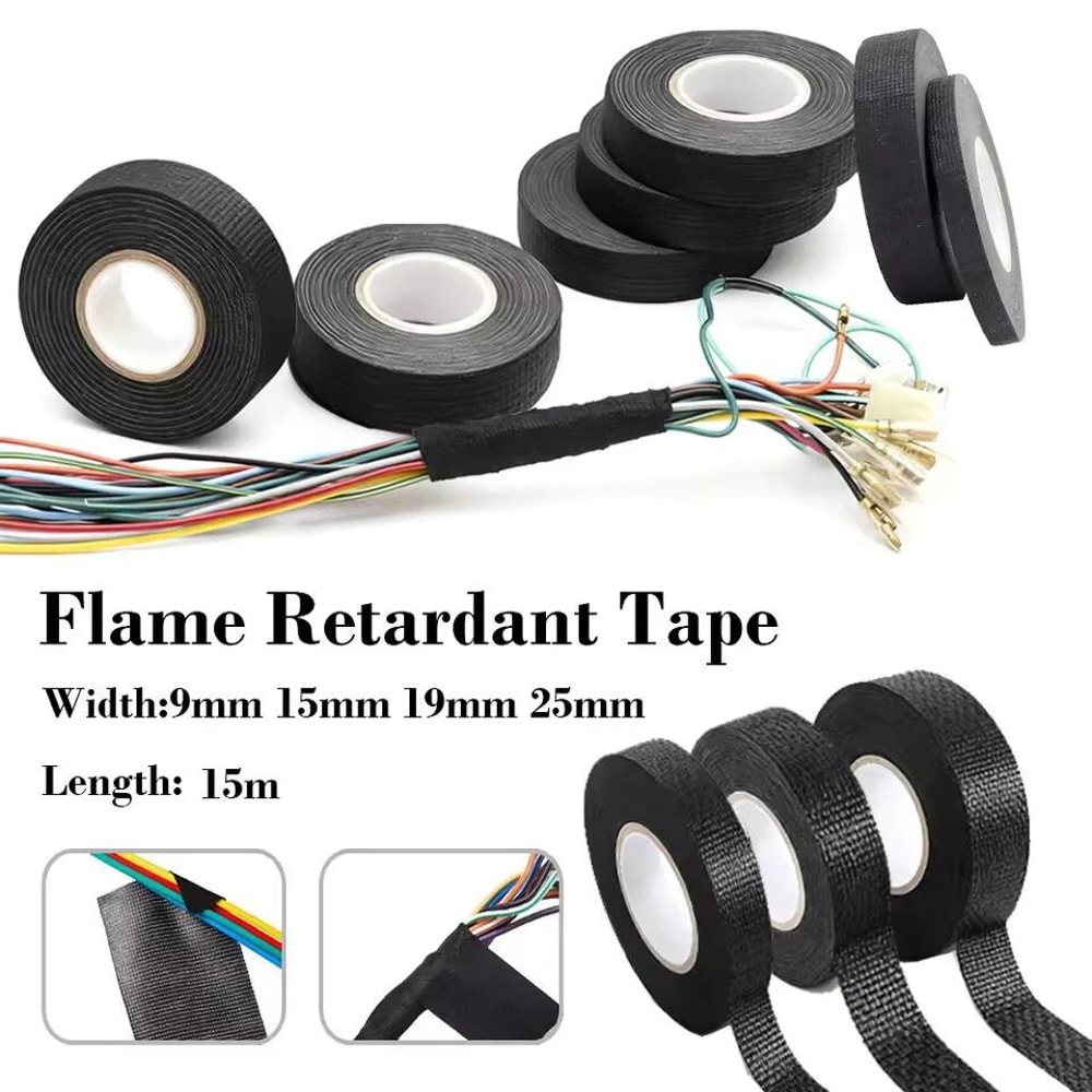Heat Resistant Automotive Wiring Harness Tape Cloth Electrical Loom Protection 5