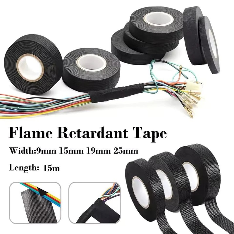 Heat Resistant Automotive Wiring Harness Tape Cloth Electrical Loom Protection 5