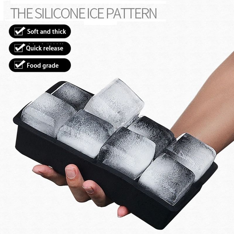 Large Silicone Ice Cube Tray Giant Square Ice Mold For Drinks 19