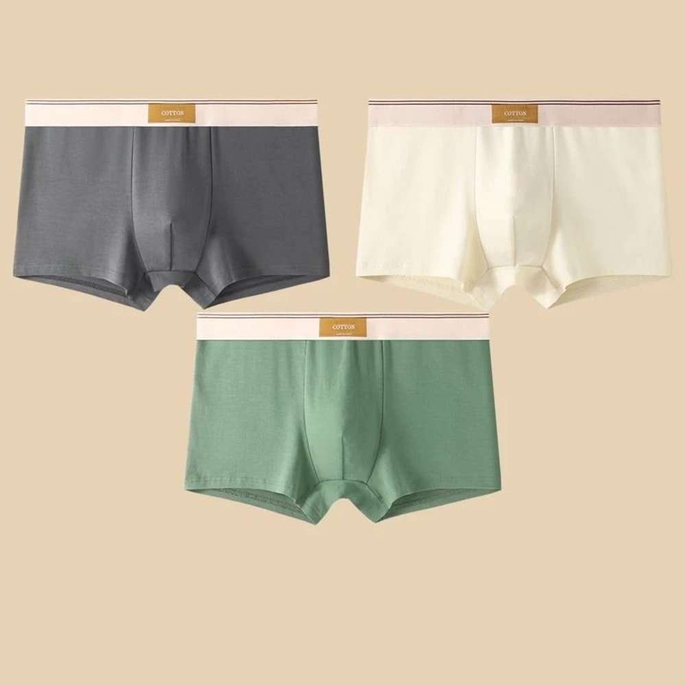 Mens Cotton Boxer Shorts Pack Breathable Comfortable Everyday Underwear Set 2