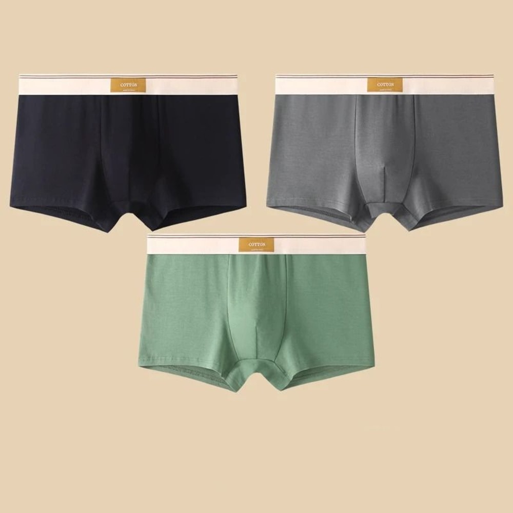 Mens Cotton Boxer Shorts Pack Breathable Comfortable Everyday Underwear Set 4