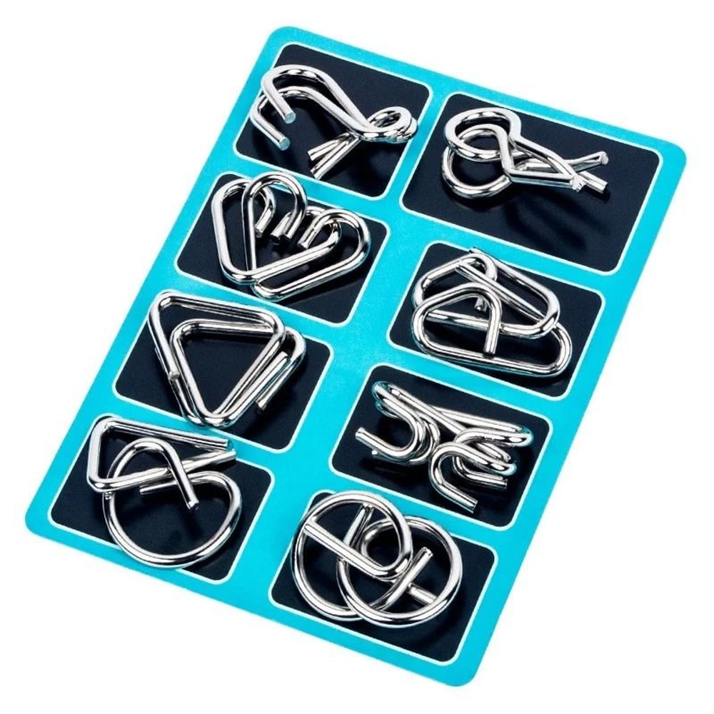 8 Piece Metal Puzzle Set Brain Teaser IQ Wire Puzzle Game For Adults And Kids 3