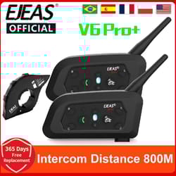 ejeas v6 pro plus motorcycle helmet intercom bluetooth communication system for 6 riders