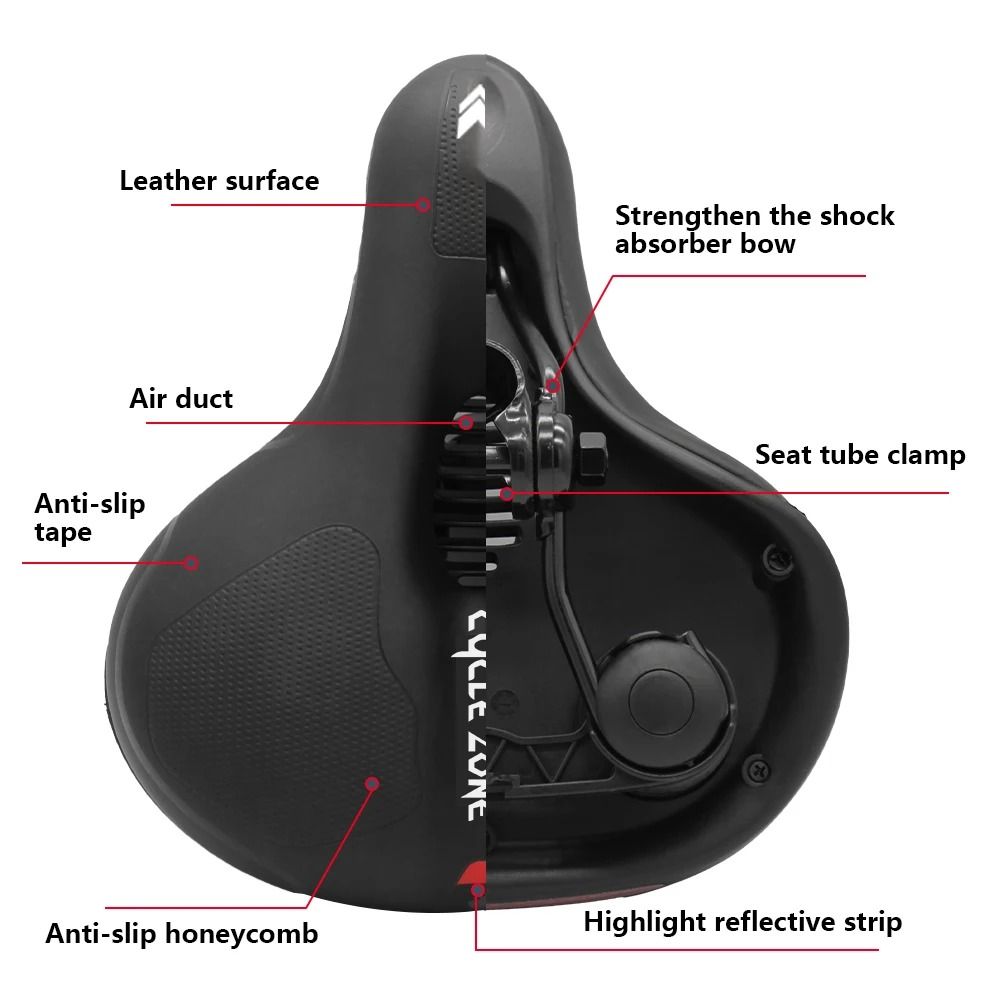 Comfortable Bicycle Saddle Shock Absorbing Breathable Bike Seat For MTB And Road Bikes 12