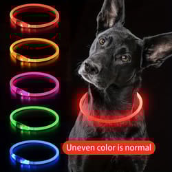 led dog collar rechargeable glow night safety luminous pet collar for dogs