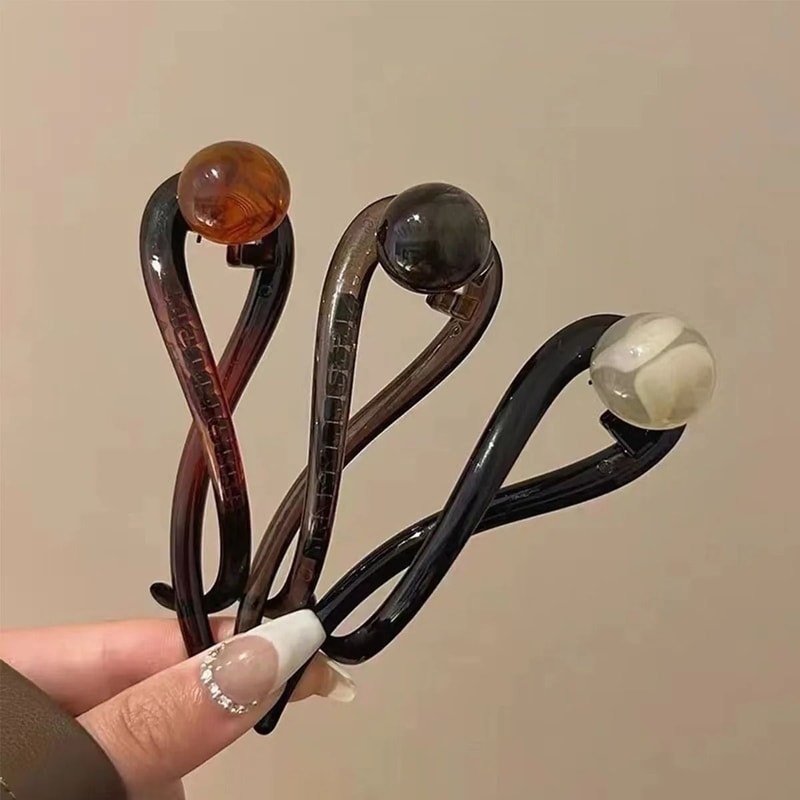 Elegant Pearl Twist Hair Clip Beaded Hair Clip Stylish Women Hair Accessory 0