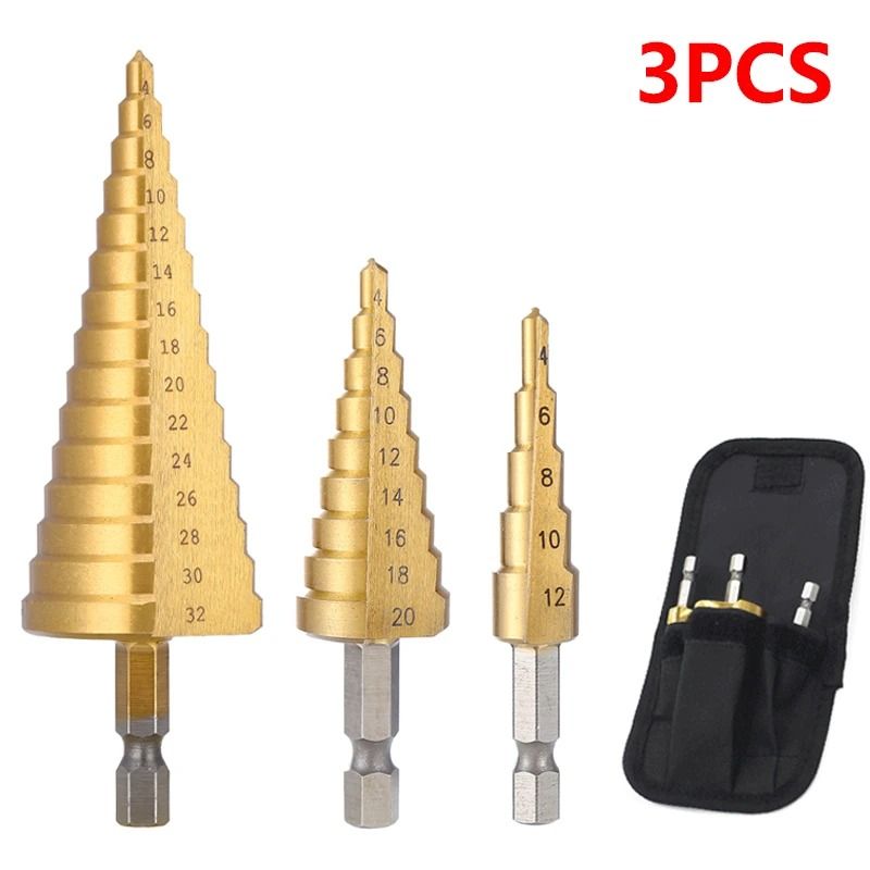 Titanium Coated Step Drill Bit Cone Drill Bit For Metal Wood Hole Enlarging Tool 2