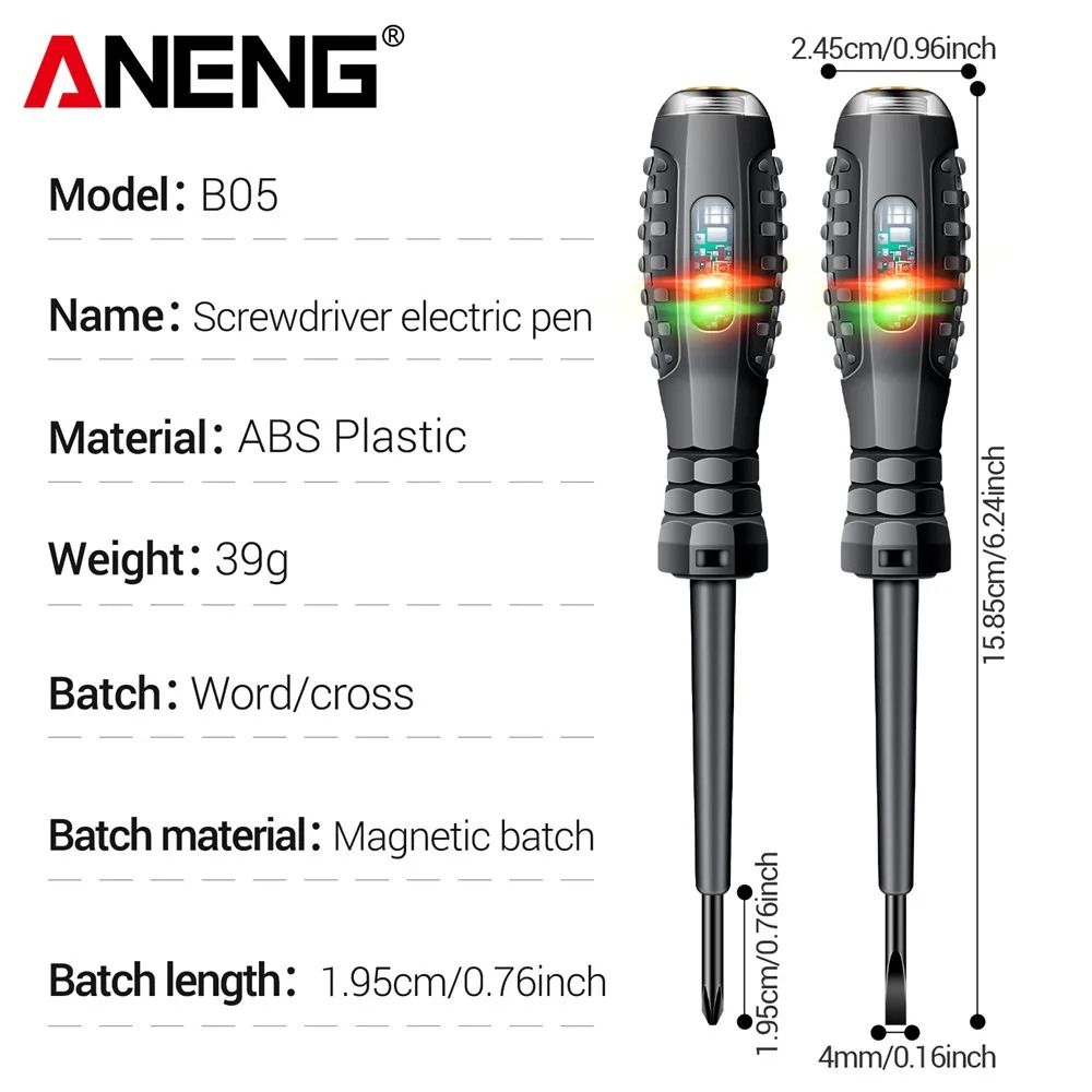 Electric Tester Pen Voltage Tester Screwdriver With Neon Indicator For Electrical Safety 3