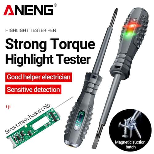 Electric Tester Pen Voltage Tester Screwdriver with Neon Indicator for Electrical Safety