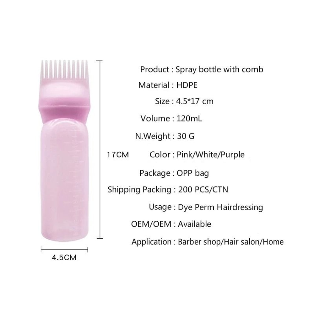 Hair Dye Applicator Bottle With Comb Salon Hair Oil Applicator Bottle For Easy Coloring 8