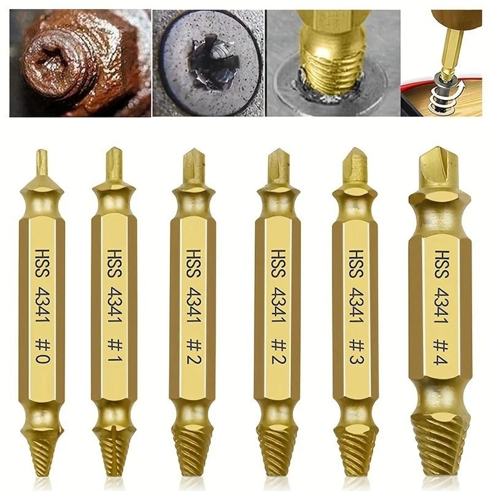 Screw Extractor Set Damaged Screw Remover And Bolt Extractor Tool Kit 6 Piece 0