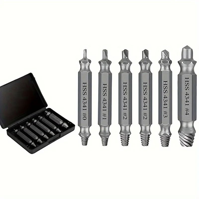 Screw Extractor Set Damaged Screw Remover And Bolt Extractor Tool Kit 6 Piece 2
