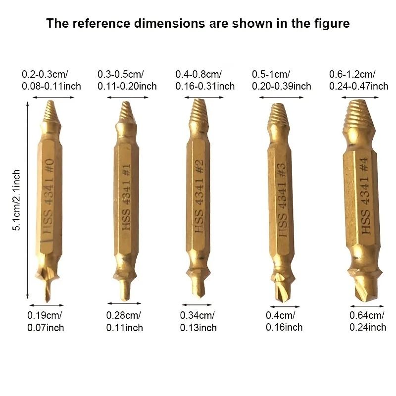 Screw Extractor Set Damaged Screw Remover And Bolt Extractor Tool Kit 6 Piece 5