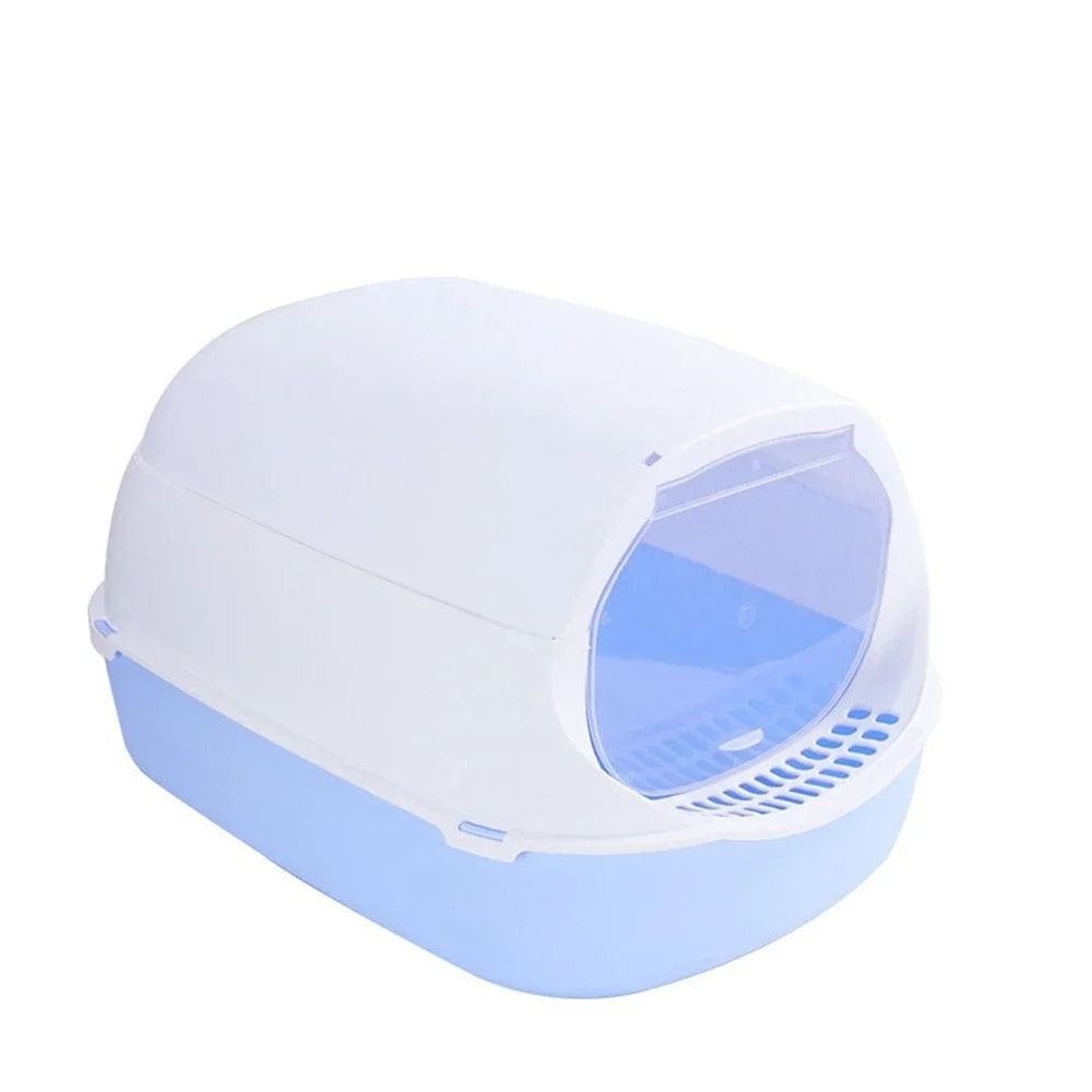 Semi Enclosed Cat Litter Box Splash Proof Cat Toilet Easy Clean Kitten Litter Tray 6