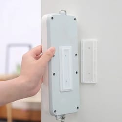 stronghold self adhesive power strip wall holder and cable organizer set
