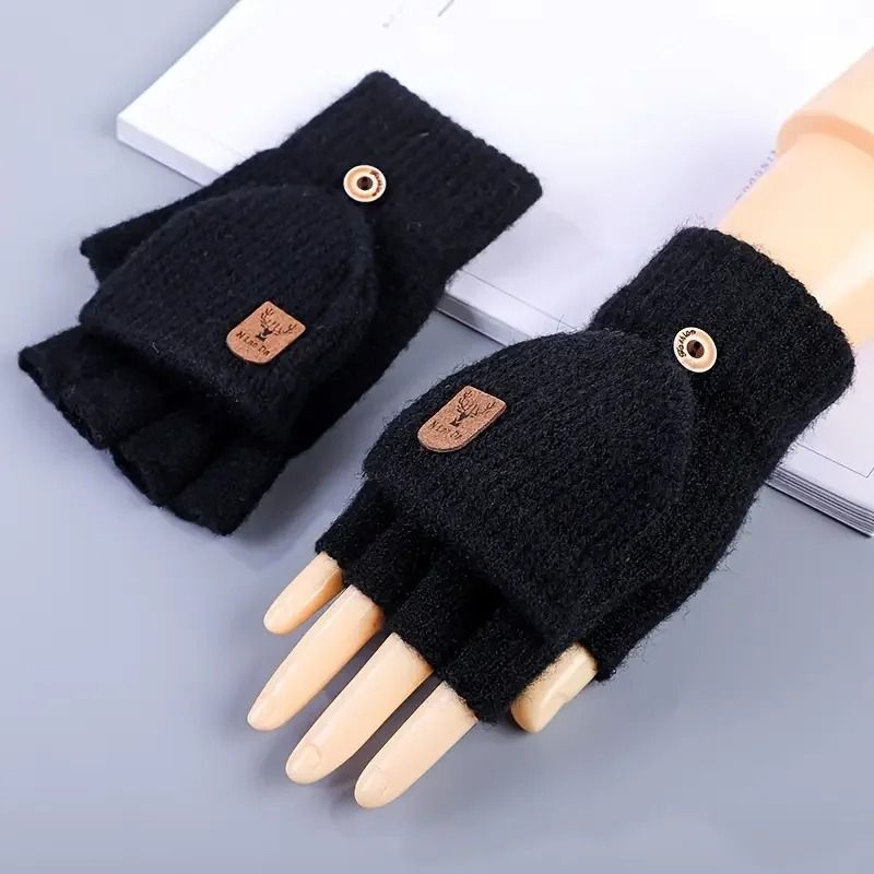 CozyTouch Fingerless Gloves Winter Warm Knitted Touch Screen Half Finger Gloves 2