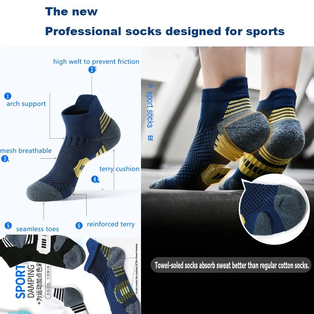 ProGrip Non Slip Sports Socks Quick Dry Running And Training Socks Set 12