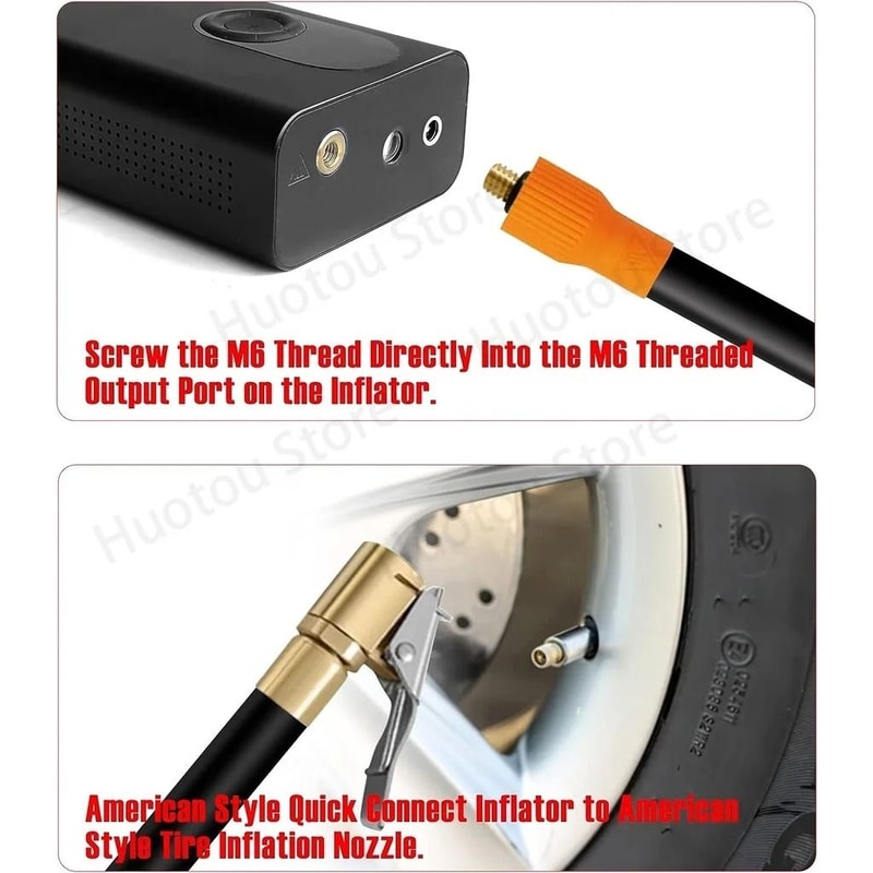 SecureLock M6 Air Pump Adapter Locking Air Chuck With Hose For Tire Inflation 5