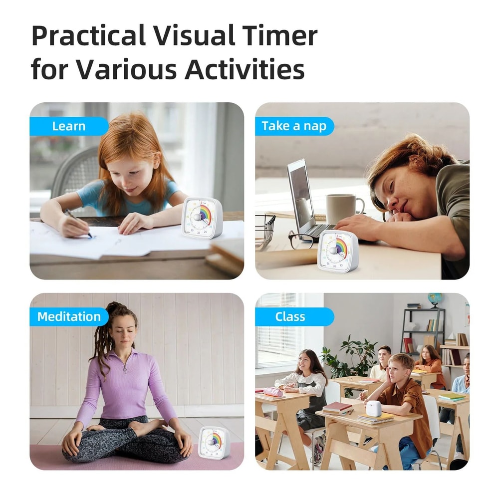 Visual Countdown Timer With Night Light Silent Classroom Timer For Kids And Adults 7