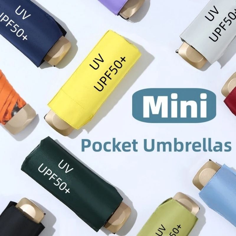 Mini Pocket Umbrella UV Protection Compact Folding Sun And Rain Parasol 14