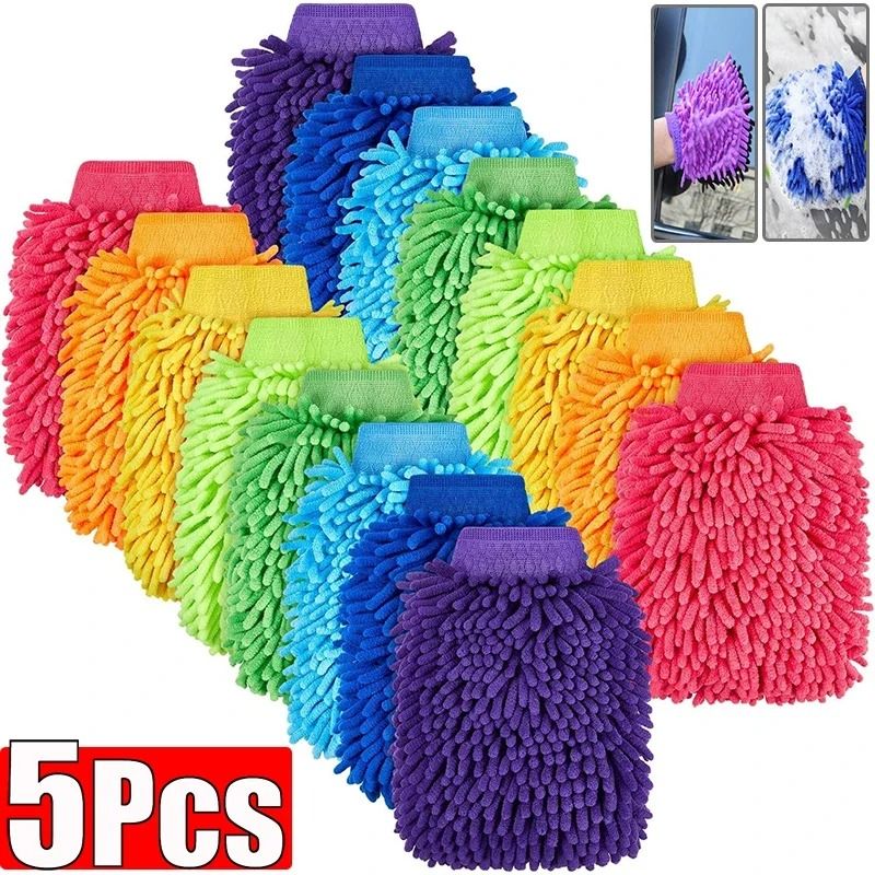 Microfiber Car Wash Glove Scratch Free Ultra Absorbent Car Cleaning Mitt 6