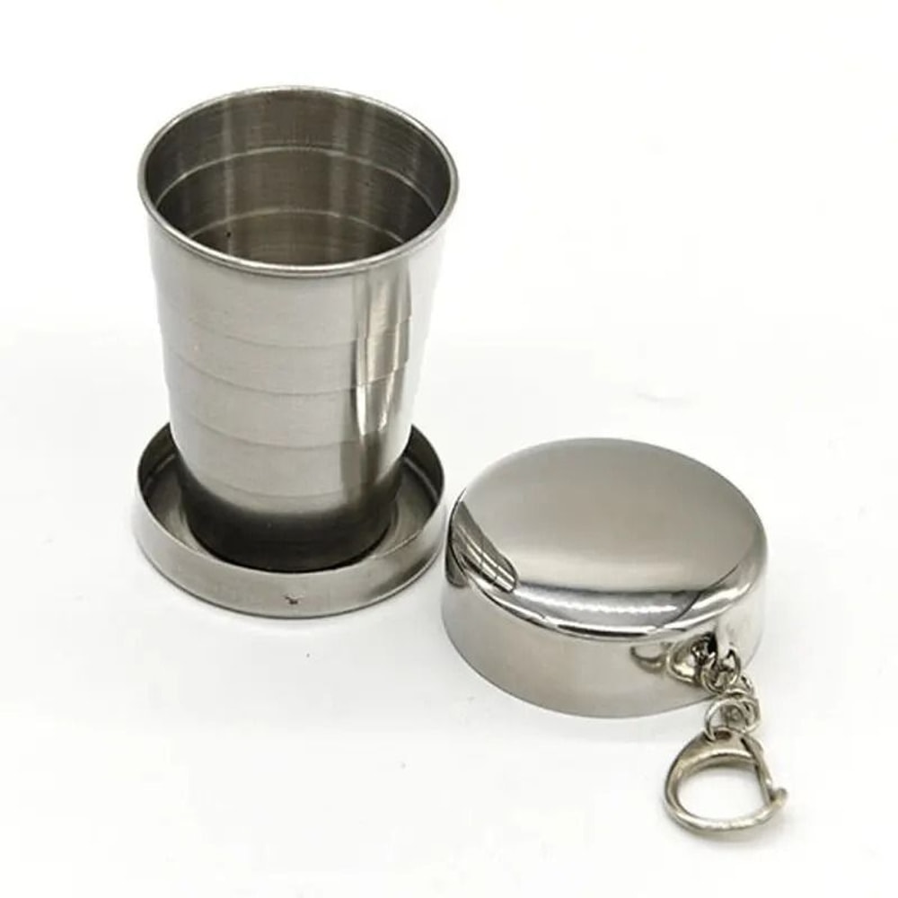 Portable Stainless Steel Folding Cup Telescopic Camping Travel Mug 5