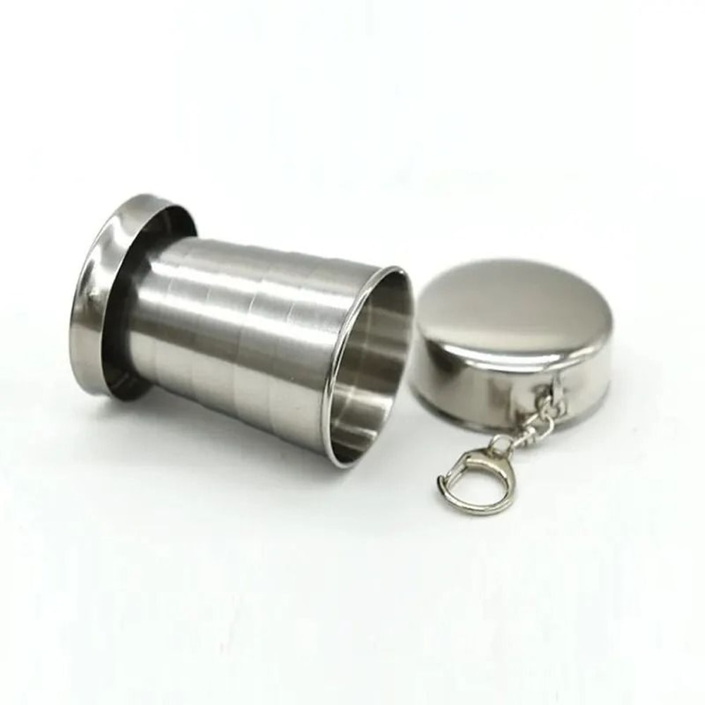 Portable Stainless Steel Folding Cup Telescopic Camping Travel Mug 8