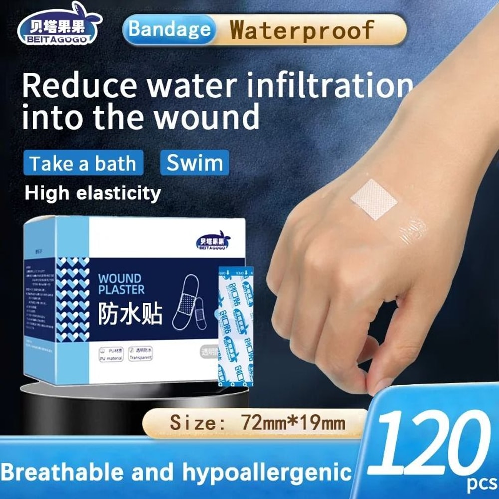 Waterproof Transparent Bandages Breathable Invisible Adhesive Band Aid Pack 5