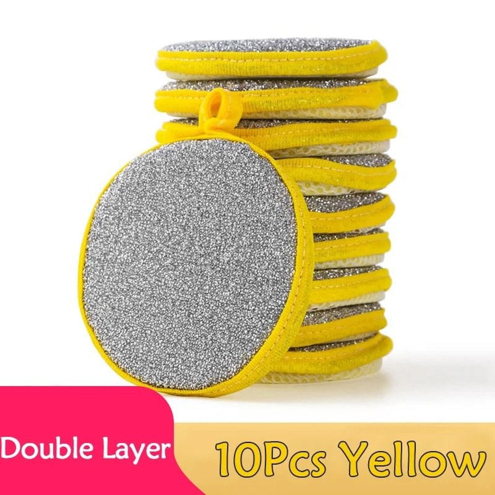 Double Sided Dishwashing Sponge Heavy Duty Kitchen Cleaning Pads 7