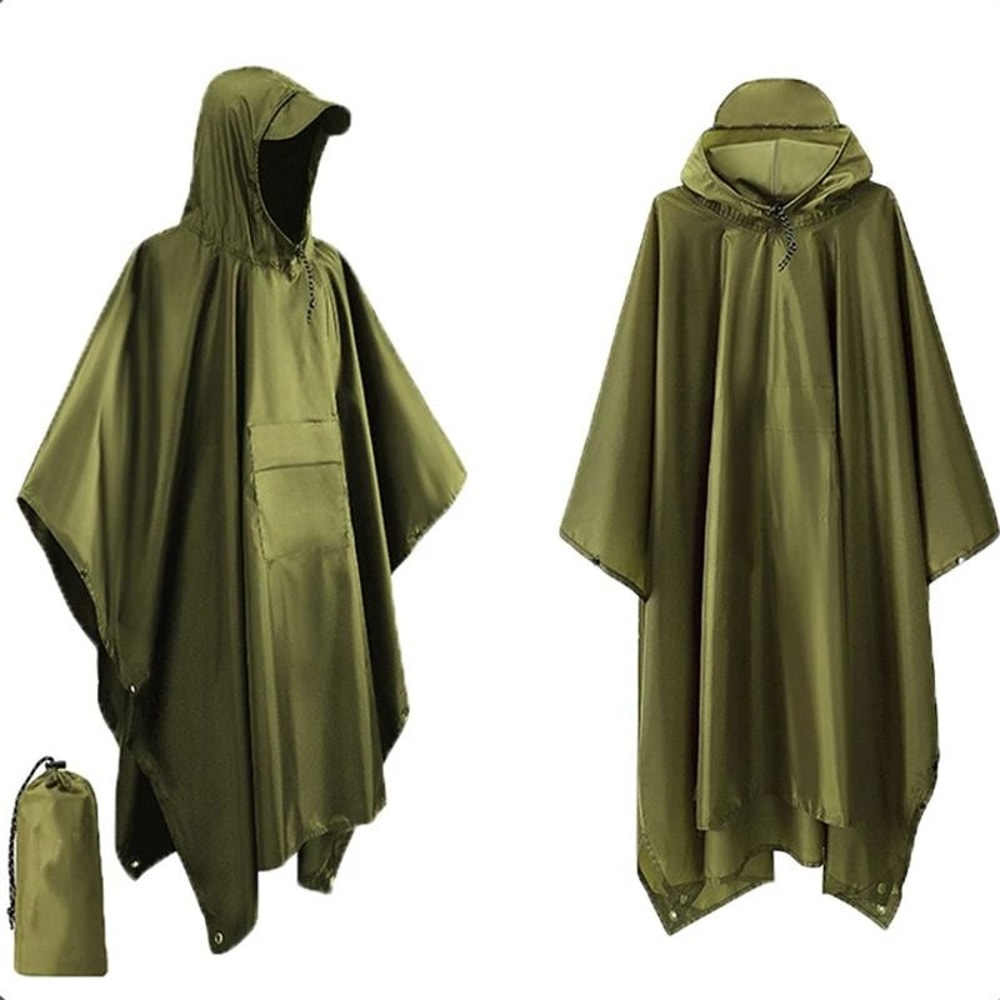 3 In 1 Waterproof Rain Poncho Outdoor Camping Hiking Raincoat Shelter 4