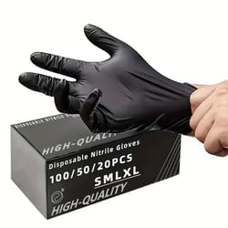 black nitrile disposable gloves thick waterproof cleaning and work gloves