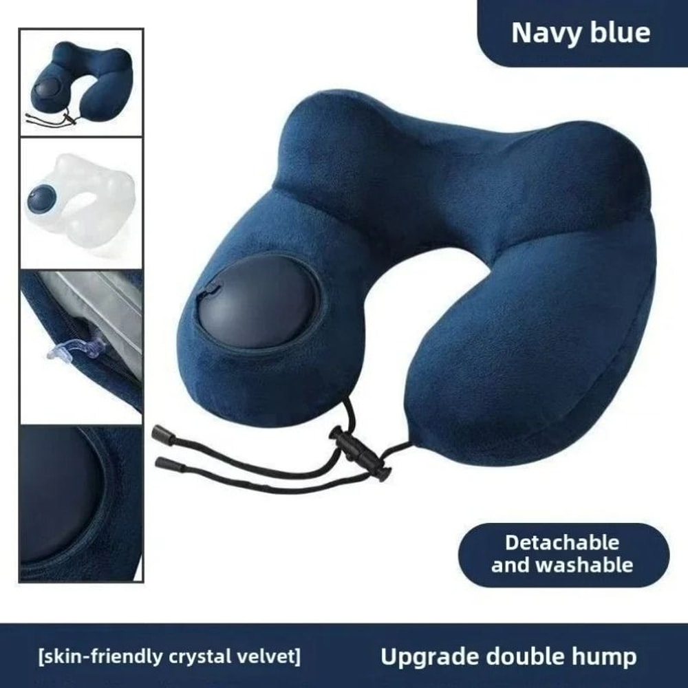 Inflatable Travel Pillow U Shaped Neck Support Portable Air Pillow 6