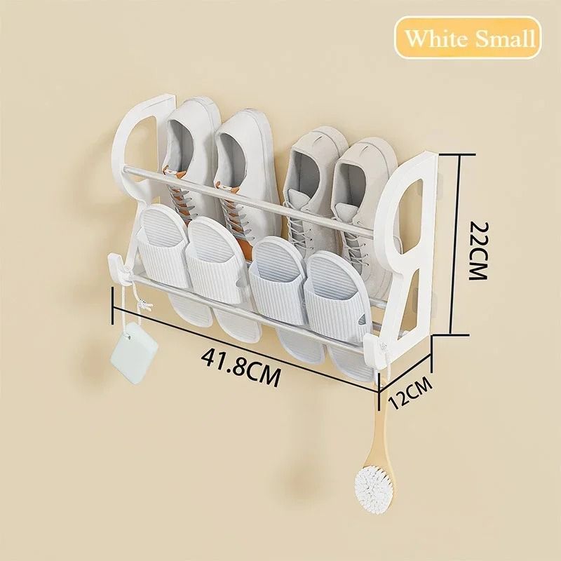 Wall Mounted Shoe Rack No Drill Space Saving Shoe Organizer 2