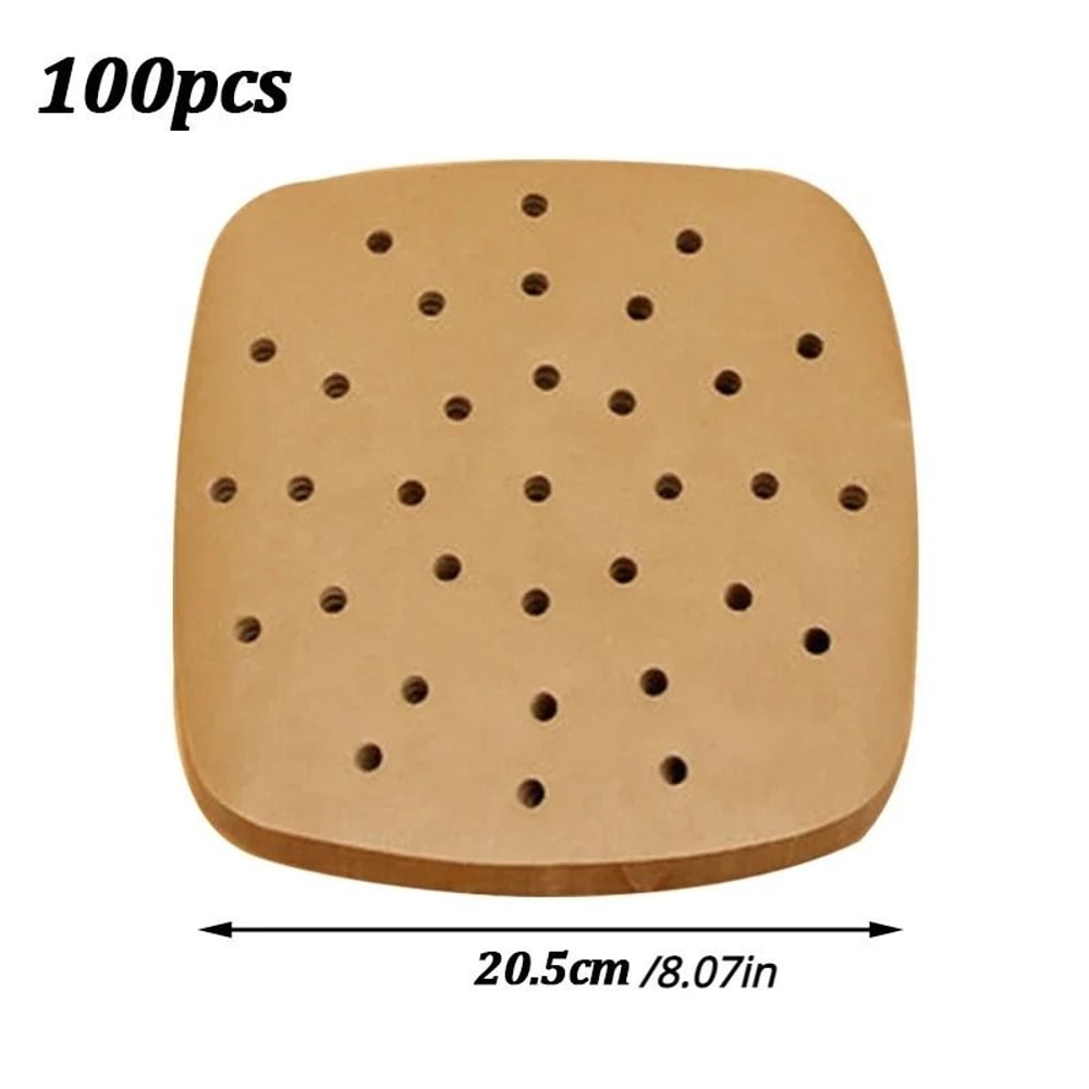 100 Piece Air Fryer Parchment Paper Liners Non Stick Disposable Air Fryer Accessories 2