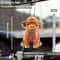 Cute Highland Cow Car Rearview Mirror Pendant Hanging Ornament 2
