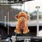 Cute Highland Cow Car Rearview Mirror Pendant Hanging Ornament 4