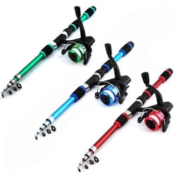 kids telescopic fishing rod and reel set portable beginner fishing kit
