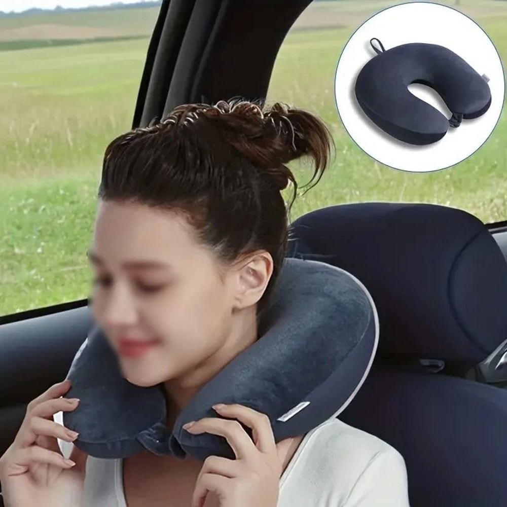 Soft Plush U Shaped Travel Neck Pillow Comfortable Neck Support Pillow 0
