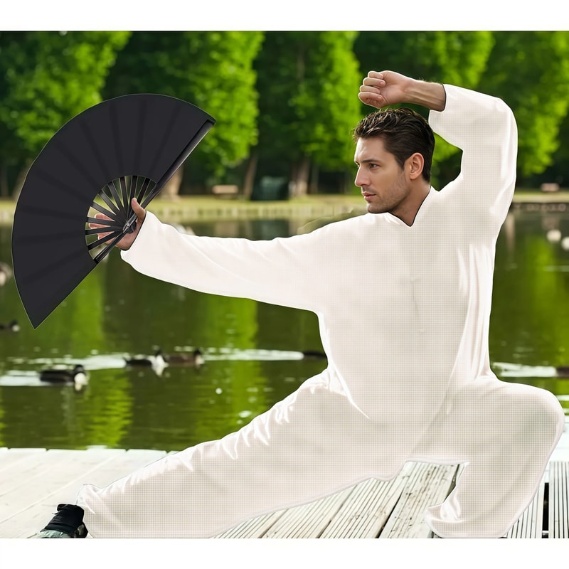 2 Piece Chinese Folding Fan Set Tai Chi Martial Arts And Dance Fan Prop 5