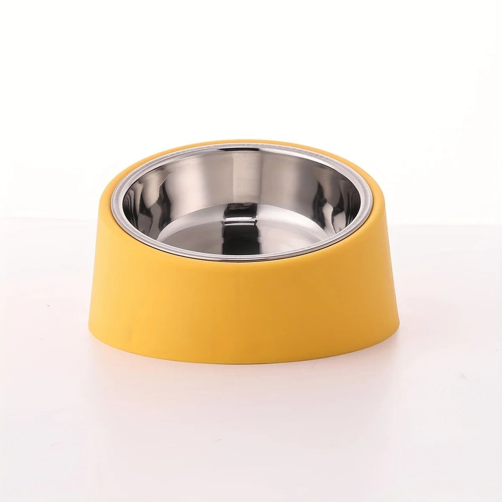 Elevated Stainless Steel Dog Bowl With Tilted Design And Anti Spill Raised Feeder Stand 4
