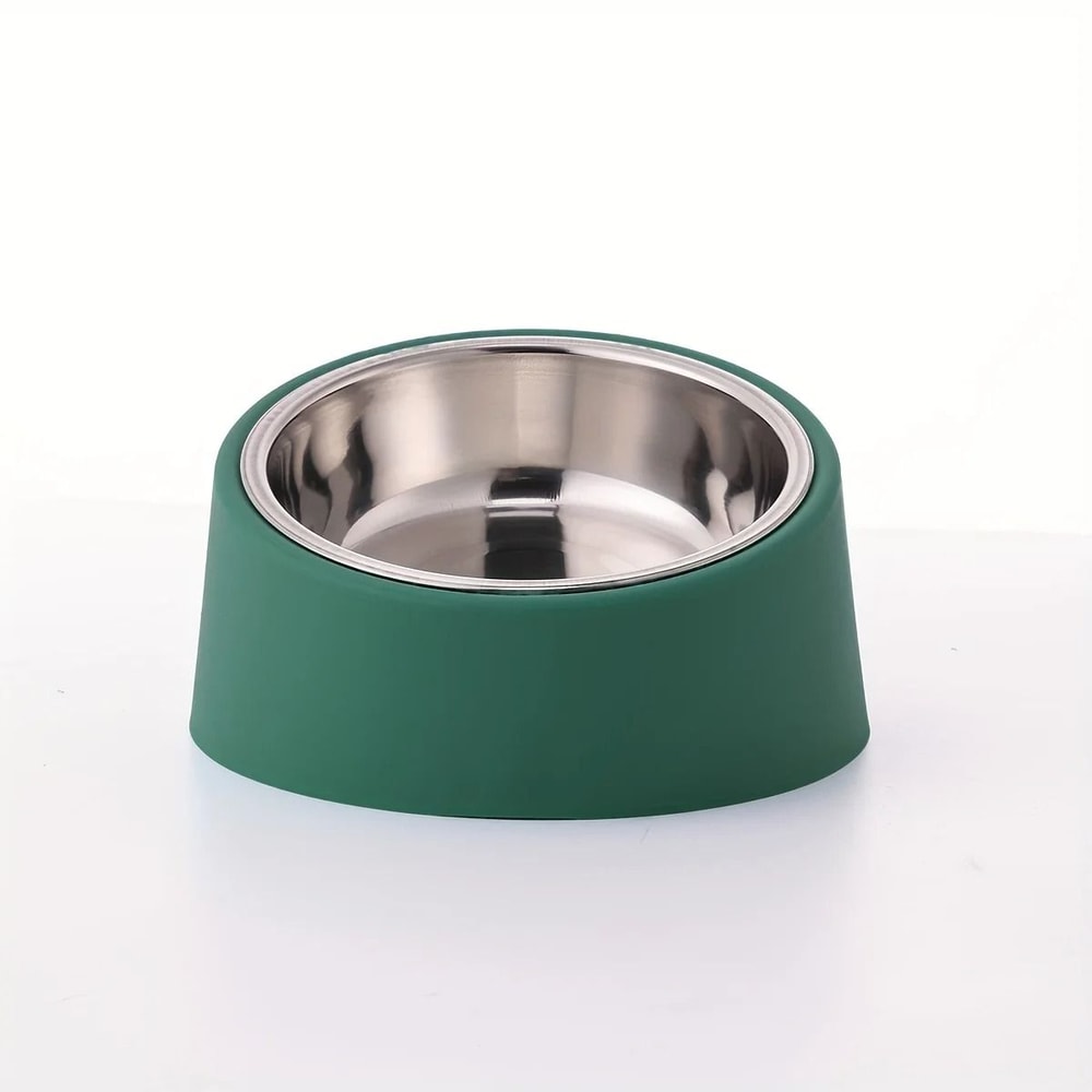 Elevated Stainless Steel Dog Bowl With Tilted Design And Anti Spill Raised Feeder Stand 2