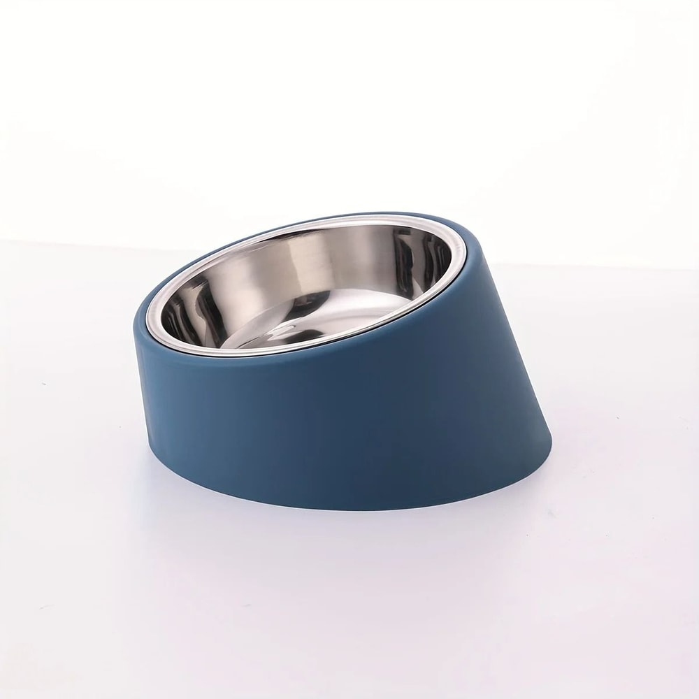 Elevated Stainless Steel Dog Bowl With Tilted Design And Anti Spill Raised Feeder Stand 3