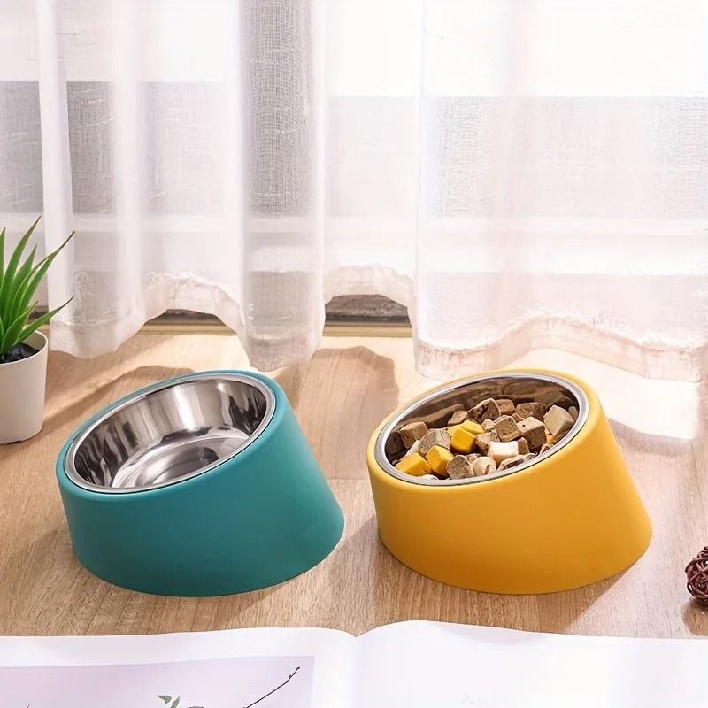 Elevated Stainless Steel Dog Bowl With Tilted Design And Anti Spill Raised Feeder Stand 9