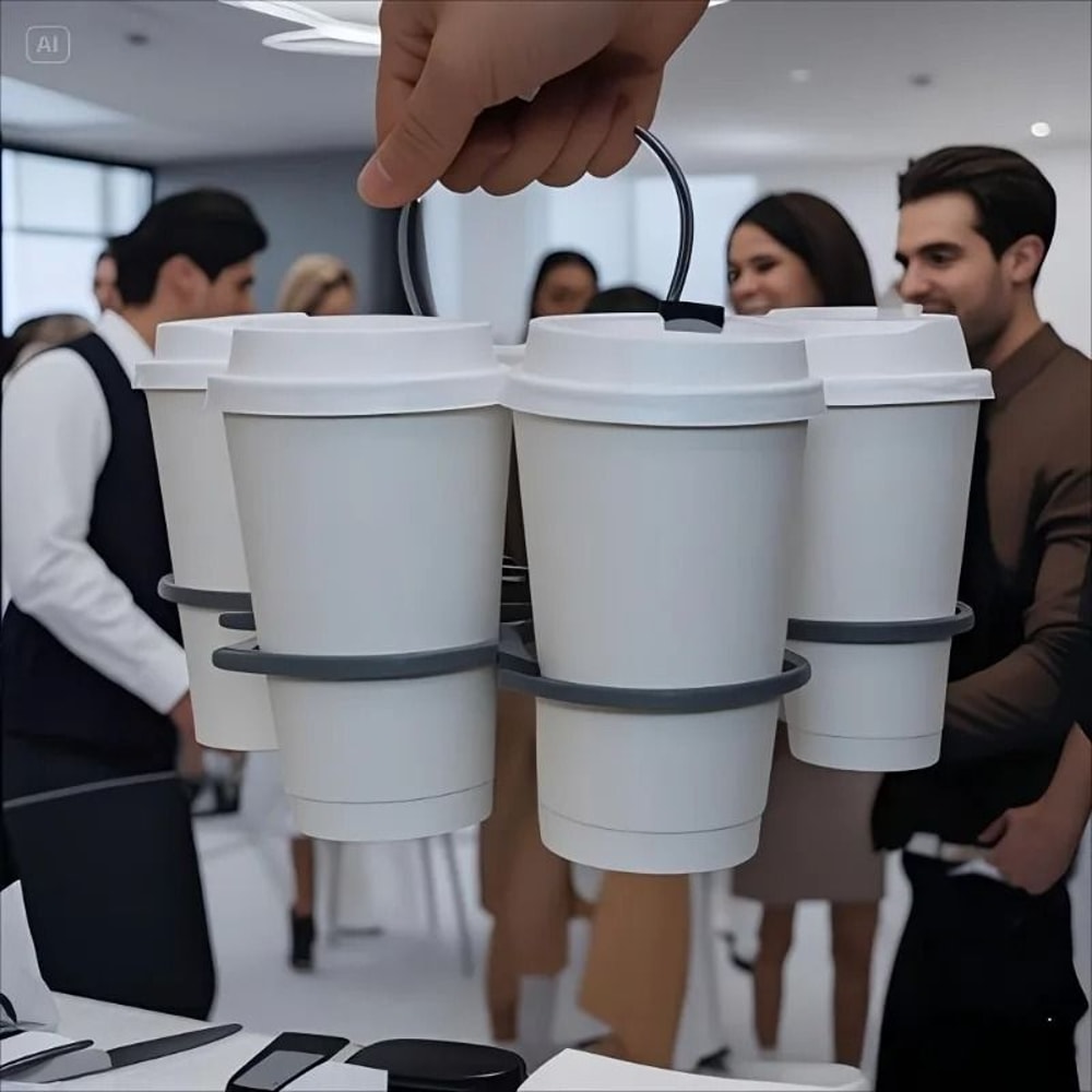 Folding Beverage Rack Portable Drink Holder With Easy Grip Handle For Parties And Outdoor Use 4