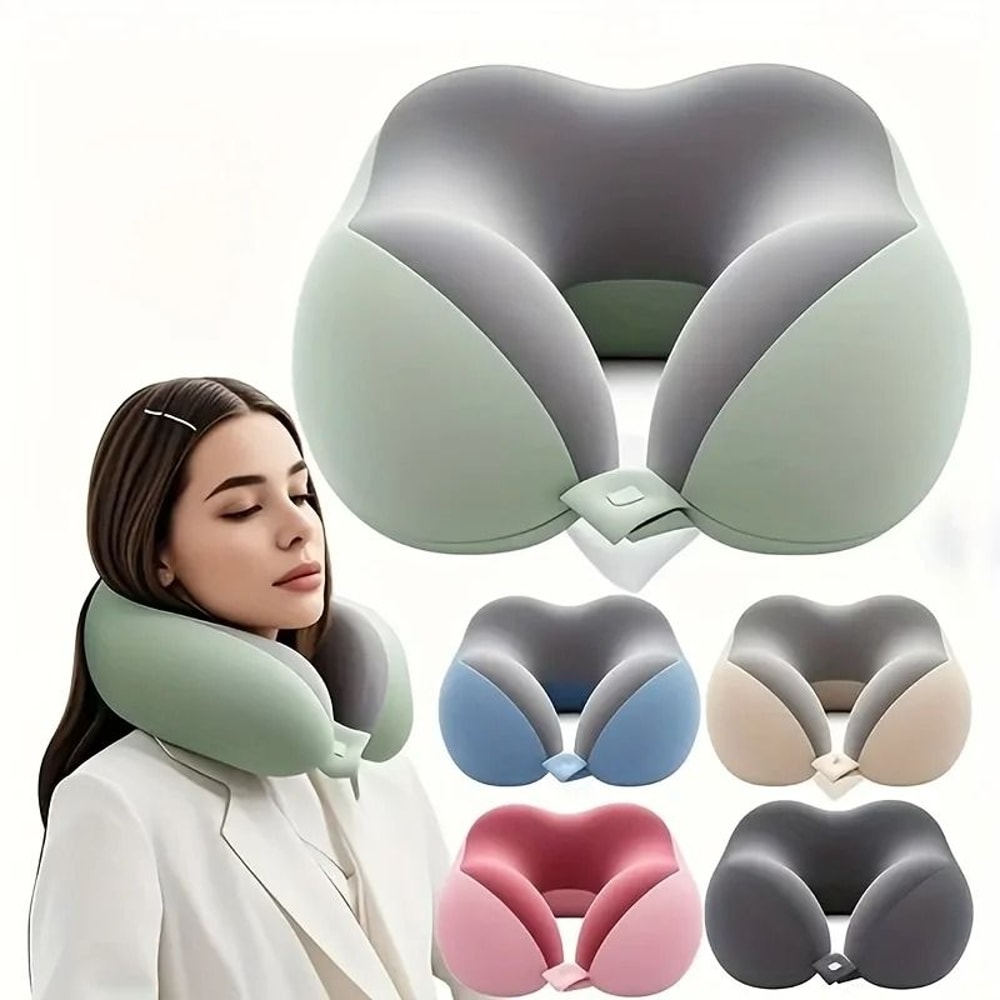 Ergonomic U Shaped Travel Neck Pillow With Memory Foam Comfort For Office And Travel 0