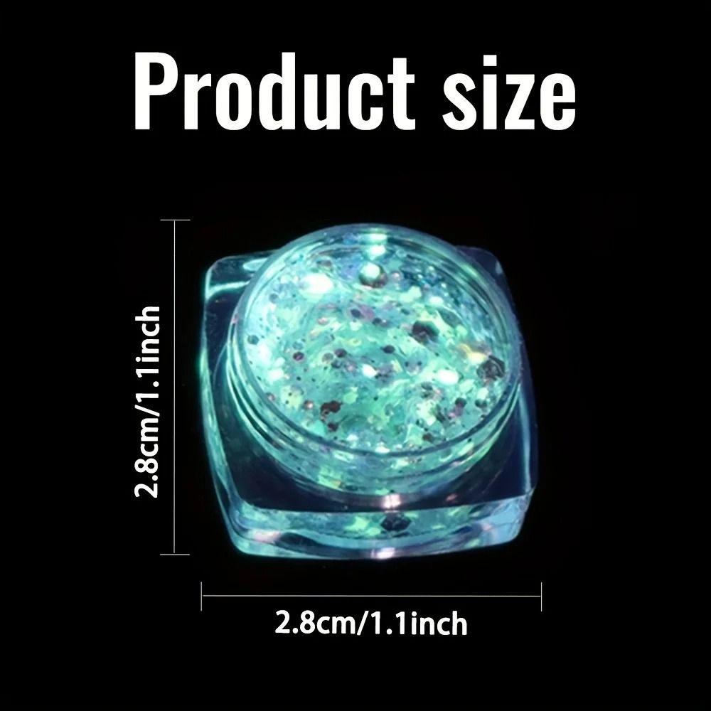 Glow In The Dark Chunky Glitter Gel Set Festival Face And Body Glitter Kit 6 Pieces 2
