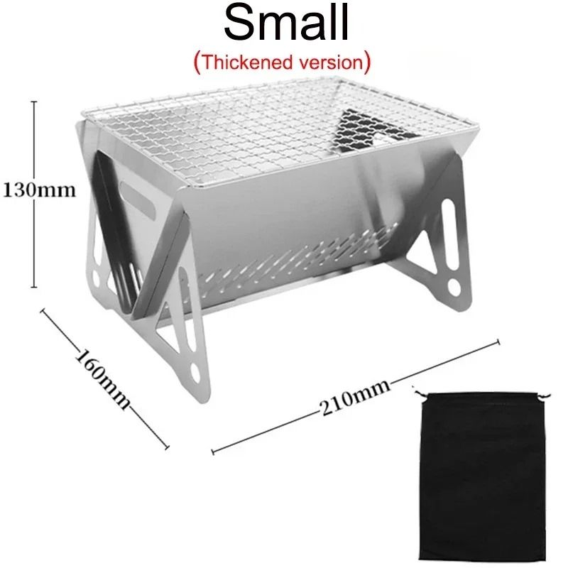 Portable Folding BBQ Grill Stainless Steel Camping Stove Grill For Outdoor Cooking 1