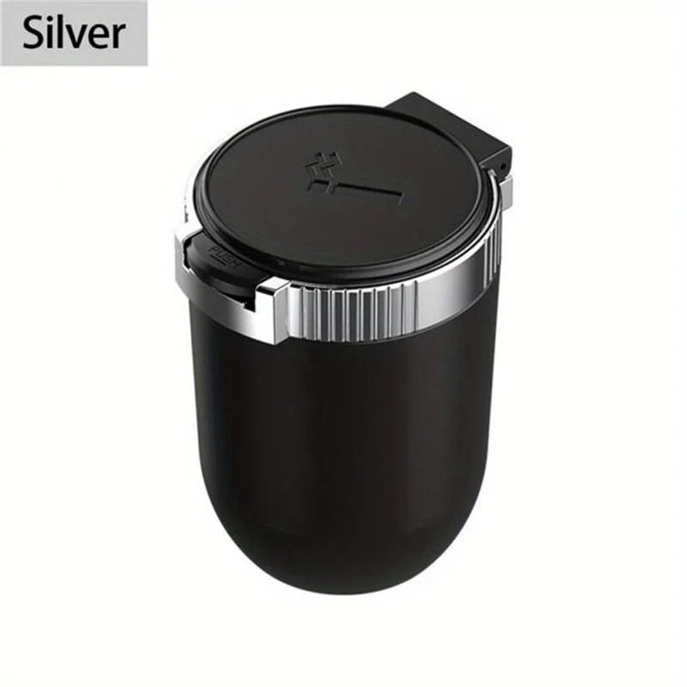 LED Car Ashtray With Lid Smokeless Stainless Steel Portable Auto Ash Tray 2